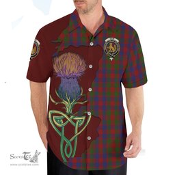 Scottish Gow Clan Tartan Crest with Thistle and Scotland Map Tartan Plaid Shirt Scottish Plaid Tartan Plaid - ScotsTee - scotstee.com