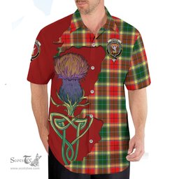 Scottish Gibsone (Gibson - Gibbs) Clan Tartan Crest with Thistle and Scotland Map Tartan Plaid Shirt Scottish Plaid Tartan Plaid - ScotsTee - scotstee.com