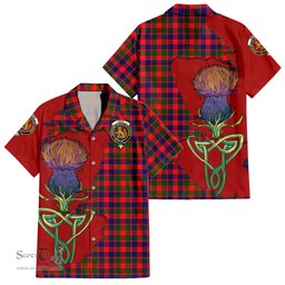 Scottish Gow Modern Clan Tartan Crest with Thistle and Scotland Map Tartan Plaid Shirt Scottish Plaid Tartan Plaid - ScotsTee - scotstee.com