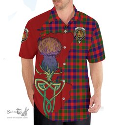 Scottish Gow Modern Clan Tartan Crest with Thistle and Scotland Map Tartan Plaid Shirt Scottish Plaid Tartan Plaid - ScotsTee - scotstee.com