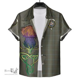 Scottish Haig Clan Tartan Crest with Thistle and Scotland Map Tartan Plaid Shirt Scottish Plaid Tartan Plaid - ScotsTee - scotstee.com