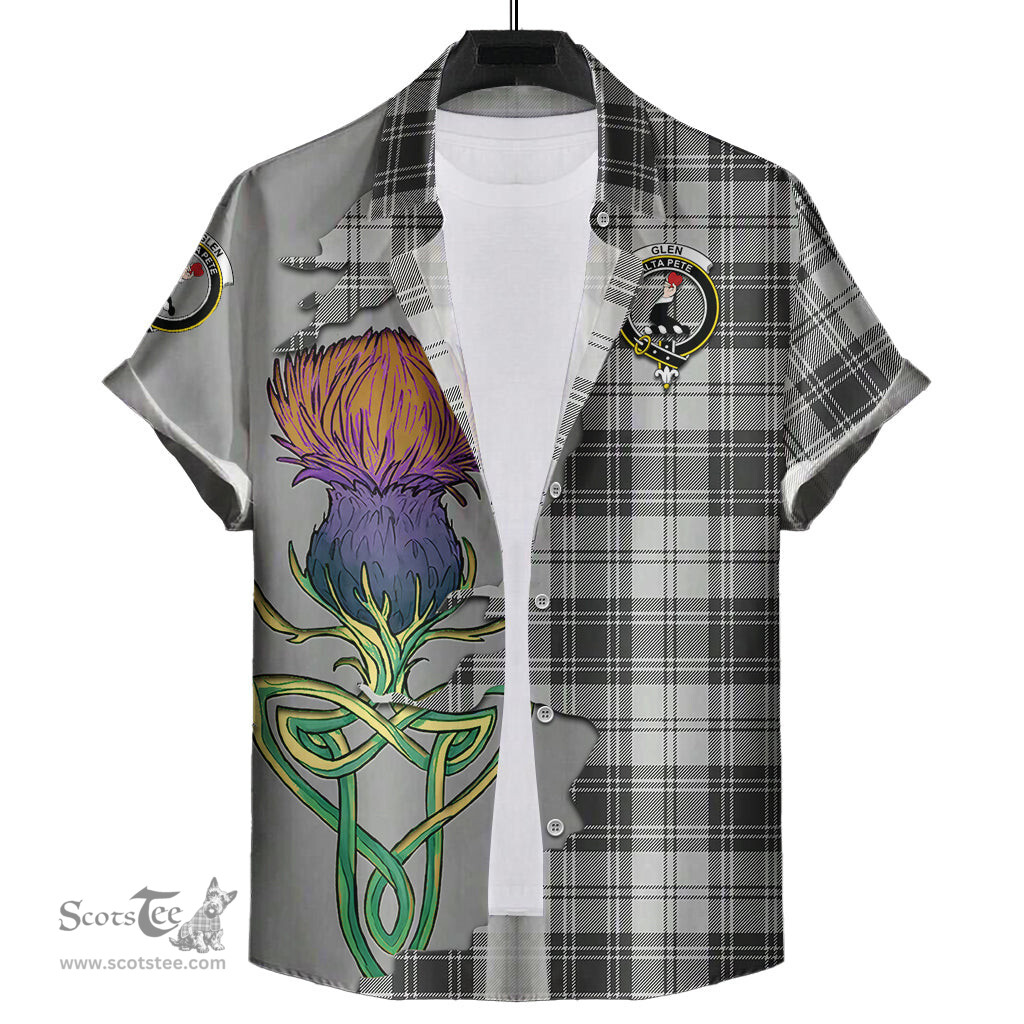 Scottish Glen Clan Tartan Crest with Thistle and Scotland Map Tartan Plaid Shirt Scottish Plaid Tartan Plaid - ScotsTee - scotstee.com