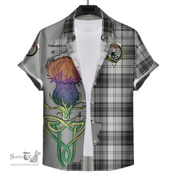 Scottish Glen Clan Tartan Crest with Thistle and Scotland Map Tartan Plaid Shirt Scottish Plaid Tartan Plaid - ScotsTee - scotstee.com