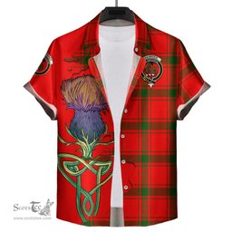 Scottish Darroch Clan Tartan Crest with Thistle and Scotland Map Tartan Plaid Shirt Scottish Plaid Tartan Plaid - ScotsTee - scotstee.com