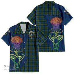 Scottish Ferguson of Atholl Clan Tartan Crest with Thistle and Scotland Map Tartan Plaid Shirt Scottish Plaid Tartan Plaid - ScotsTee - scotstee.com