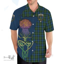 Scottish Ferguson of Atholl Clan Tartan Crest with Thistle and Scotland Map Tartan Plaid Shirt Scottish Plaid Tartan Plaid - ScotsTee - scotstee.com