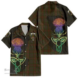 Scottish Gray Clan Tartan Crest with Thistle and Scotland Map Tartan Plaid Shirt Scottish Plaid Tartan Plaid - ScotsTee - scotstee.com