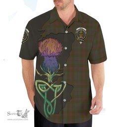 Scottish Gray Clan Tartan Crest with Thistle and Scotland Map Tartan Plaid Shirt Scottish Plaid Tartan Plaid - ScotsTee - scotstee.com