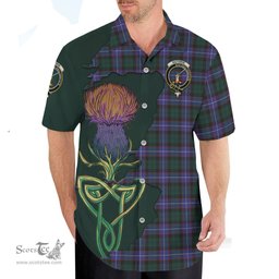Scottish Guthrie Modern Clan Tartan Crest with Thistle and Scotland Map Tartan Plaid Shirt Scottish Plaid Tartan Plaid - ScotsTee - scotstee.com
