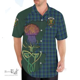 Scottish Falconer Clan Tartan Crest with Thistle and Scotland Map Tartan Plaid Shirt Scottish Plaid Tartan Plaid - ScotsTee - scotstee.com