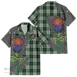 Scottish Erskine Green Clan Tartan Crest with Thistle and Scotland Map Tartan Plaid Shirt Scottish Plaid Tartan Plaid - ScotsTee - scotstee.com