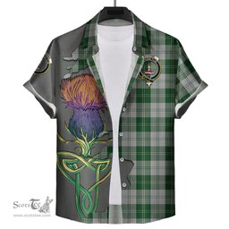 Scottish Erskine Green Clan Tartan Crest with Thistle and Scotland Map Tartan Plaid Shirt Scottish Plaid Tartan Plaid - ScotsTee - scotstee.com