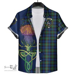 Scottish Fletcher Ancient Clan Tartan Crest with Thistle and Scotland Map Tartan Plaid Shirt Scottish Plaid Tartan Plaid - ScotsTee - scotstee.com