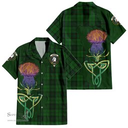 Scottish Dunbar Hunting Clan Tartan Crest with Thistle and Scotland Map Tartan Plaid Shirt Scottish Plaid Tartan Plaid - ScotsTee - scotstee.com
