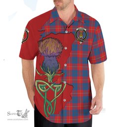 Scottish Galloway Red Clan Tartan Crest with Thistle and Scotland Map Tartan Plaid Shirt Scottish Plaid Tartan Plaid - ScotsTee - scotstee.com