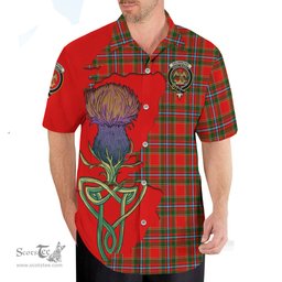 Scottish Drummond of Perth Clan Tartan Crest with Thistle and Scotland Map Tartan Plaid Shirt Scottish Plaid Tartan Plaid - ScotsTee - scotstee.com