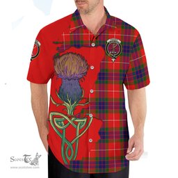Scottish Fraser Modern Clan Tartan Crest with Thistle and Scotland Map Tartan Plaid Shirt Scottish Plaid Tartan Plaid - ScotsTee - scotstee.com