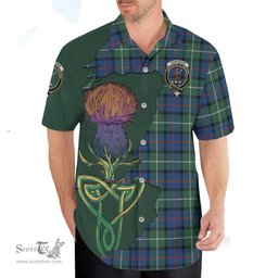 Scottish Davidson of Tulloch Clan Tartan Crest with Thistle and Scotland Map Tartan Plaid Shirt Scottish Plaid Tartan Plaid - ScotsTee - scotstee.com