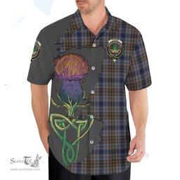 Scottish Gayre Hunting Clan Tartan Crest with Thistle and Scotland Map Tartan Plaid Shirt Scottish Plaid Tartan Plaid - ScotsTee - scotstee.com