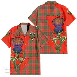 Scottish Grant Ancient Clan Tartan Crest with Thistle and Scotland Map Tartan Plaid Shirt Scottish Plaid Tartan Plaid - ScotsTee - scotstee.com