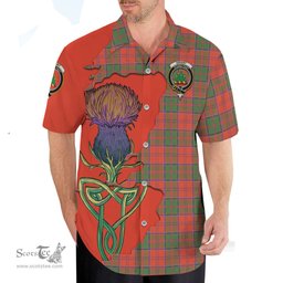 Scottish Grant Ancient Clan Tartan Crest with Thistle and Scotland Map Tartan Plaid Shirt Scottish Plaid Tartan Plaid - ScotsTee - scotstee.com