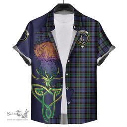 Scottish Fletcher Modern Clan Tartan Crest with Thistle and Scotland Map Tartan Plaid Shirt Scottish Plaid Tartan Plaid - ScotsTee - scotstee.com