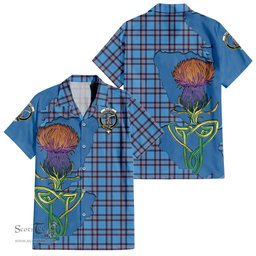 Scottish Elliot Ancient Clan Tartan Crest with Thistle and Scotland Map Tartan Plaid Shirt Scottish Plaid Tartan Plaid - ScotsTee - scotstee.com