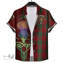 Scottish Drummond Clan Tartan Crest with Thistle and Scotland Map Tartan Plaid Shirt Scottish Plaid Tartan Plaid - ScotsTee - scotstee.com