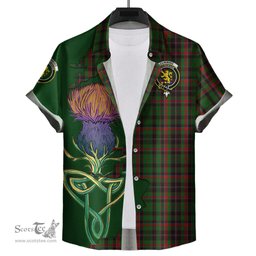 Scottish Cumming Hunting Clan Tartan Crest with Thistle and Scotland Map Tartan Plaid Shirt Scottish Plaid Tartan Plaid - ScotsTee - scotstee.com