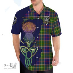 Scottish Dalrymple Clan Tartan Crest with Thistle and Scotland Map Tartan Plaid Shirt Scottish Plaid Tartan Plaid - ScotsTee - scotstee.com