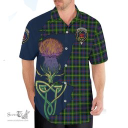 Scottish Farquharson Modern Clan Tartan Crest with Thistle and Scotland Map Tartan Plaid Shirt Scottish Plaid Tartan Plaid - ScotsTee - scotstee.com