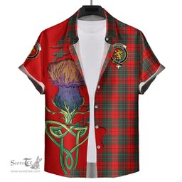 Scottish Cumming Modern Clan Tartan Crest with Thistle and Scotland Map Tartan Plaid Shirt Scottish Plaid Tartan Plaid - ScotsTee - scotstee.com