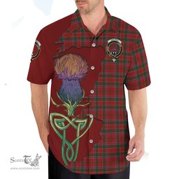 Scottish Dalzell (Dalziel) Clan Tartan Crest with Thistle and Scotland Map Tartan Plaid Shirt Scottish Plaid Tartan Plaid - ScotsTee - scotstee.com