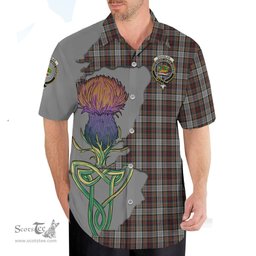 Scottish Douglas Ancient Dress Clan Tartan Crest with Thistle and Scotland Map Tartan Plaid Shirt Scottish Plaid Tartan Plaid - ScotsTee - scotstee.com