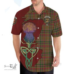 Scottish Drummond of Strathallan Clan Tartan Crest with Thistle and Scotland Map Tartan Plaid Shirt Scottish Plaid Tartan Plaid - ScotsTee - scotstee.com