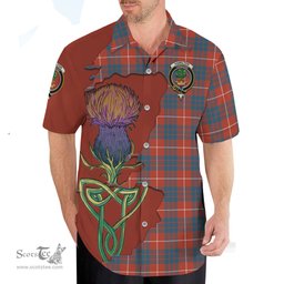 Scottish Hamilton Ancient Clan Tartan Crest with Thistle and Scotland Map Tartan Plaid Shirt Scottish Plaid Tartan Plaid - ScotsTee - scotstee.com