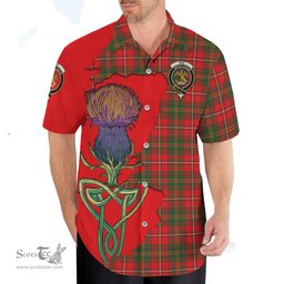 Scottish Hay Modern Clan Tartan Crest with Thistle and Scotland Map Tartan Plaid Shirt Scottish Plaid Tartan Plaid - ScotsTee - scotstee.com