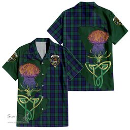 Scottish Graham of Menteith Clan Tartan Crest with Thistle and Scotland Map Tartan Plaid Shirt Scottish Plaid Tartan Plaid - ScotsTee - scotstee.com