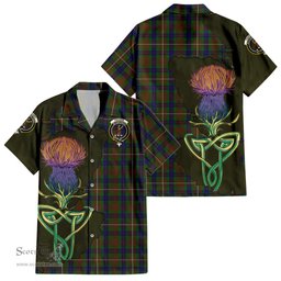 Scottish Fraser Hunting Clan Tartan Crest with Thistle and Scotland Map Tartan Plaid Shirt Scottish Plaid Tartan Plaid - ScotsTee - scotstee.com
