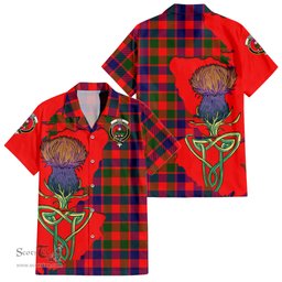 Scottish Gow of Skeoch Clan Tartan Crest with Thistle and Scotland Map Tartan Plaid Shirt Scottish Plaid Tartan Plaid - ScotsTee - scotstee.com