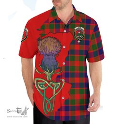 Scottish Gow of Skeoch Clan Tartan Crest with Thistle and Scotland Map Tartan Plaid Shirt Scottish Plaid Tartan Plaid - ScotsTee - scotstee.com