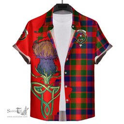 Scottish Gow of Skeoch Clan Tartan Crest with Thistle and Scotland Map Tartan Plaid Shirt Scottish Plaid Tartan Plaid - ScotsTee - scotstee.com