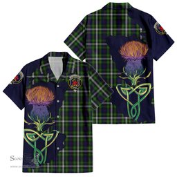 Scottish Farquharson Dress Clan Tartan Crest with Thistle and Scotland Map Tartan Plaid Shirt Scottish Plaid Tartan Plaid - ScotsTee - scotstee.com