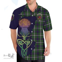 Scottish Farquharson Dress Clan Tartan Crest with Thistle and Scotland Map Tartan Plaid Shirt Scottish Plaid Tartan Plaid - ScotsTee - scotstee.com