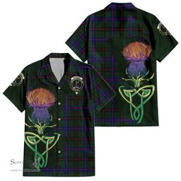 Scottish Davidson Modern Clan Tartan Crest with Thistle and Scotland Map Tartan Plaid Shirt Scottish Plaid Tartan Plaid - ScotsTee - scotstee.com