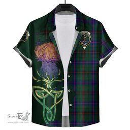 Scottish Davidson Modern Clan Tartan Crest with Thistle and Scotland Map Tartan Plaid Shirt Scottish Plaid Tartan Plaid - ScotsTee - scotstee.com