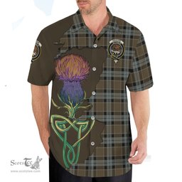 Scottish Graham of Menteith Weathered Clan Tartan Crest with Thistle and Scotland Map Tartan Plaid Shirt Scottish Plaid Tartan Plaid - ScotsTee - scotstee.com
