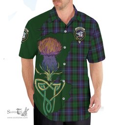 Scottish Galbraith Clan Tartan Crest with Thistle and Scotland Map Tartan Plaid Shirt Scottish Plaid Tartan Plaid - ScotsTee - scotstee.com