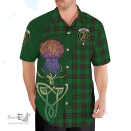 Scottish Halkett Clan Tartan Crest with Thistle and Scotland Map Tartan Plaid Shirt Scottish Plaid Tartan Plaid - ScotsTee - scotstee.com