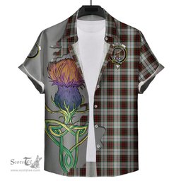 Scottish Fraser Dress Clan Tartan Crest with Thistle and Scotland Map Tartan Plaid Shirt Scottish Plaid Tartan Plaid - ScotsTee - scotstee.com